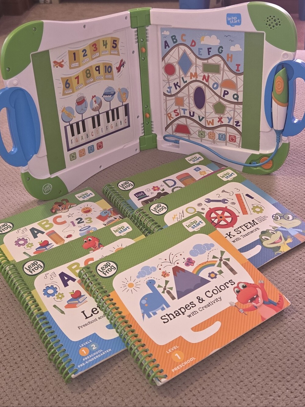 Lot Of LeapFrog LeapStart Interactive Learning System 5 Books Set, Works.